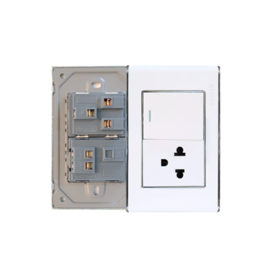 Interruptor + Toma Universal Opalux OP-S413