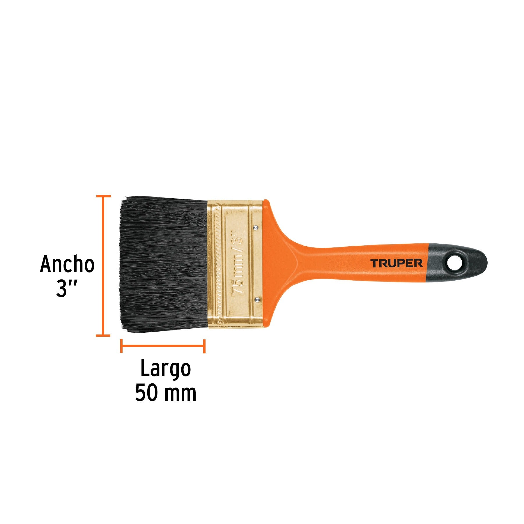 Brocha profesional de 3" con mango de plástico, Truper - 14485