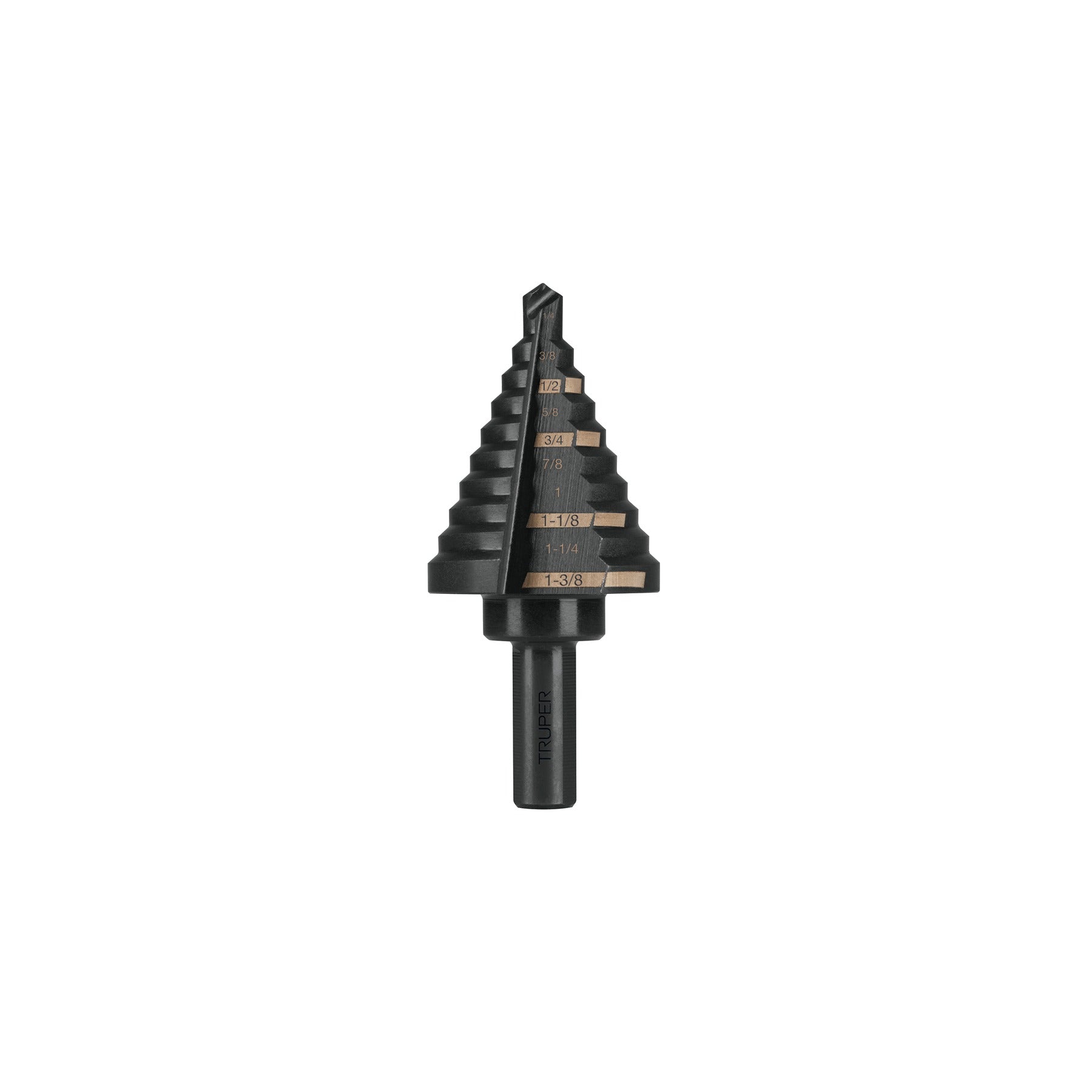 Broca escalonada óxido negro 10escalones 1/4 a 1-3/8",Truper 12126