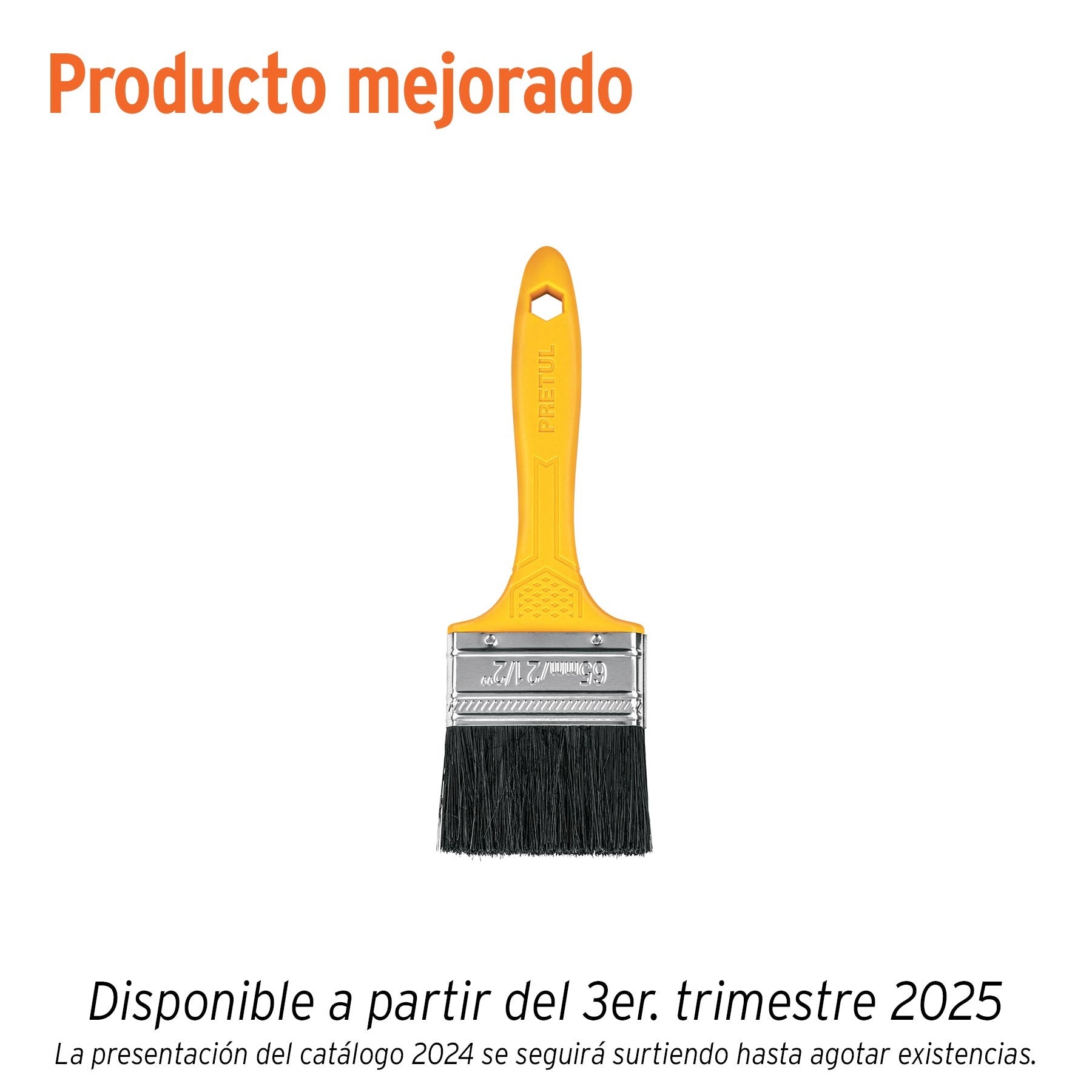 Brocha uso general de 2-1/2" con mango de plástico, PRETUL 21527