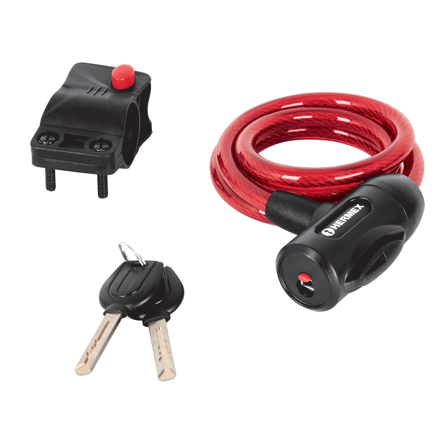 Candado de cable con llave, 10 mm X 1.0 m, HERMEX 43922