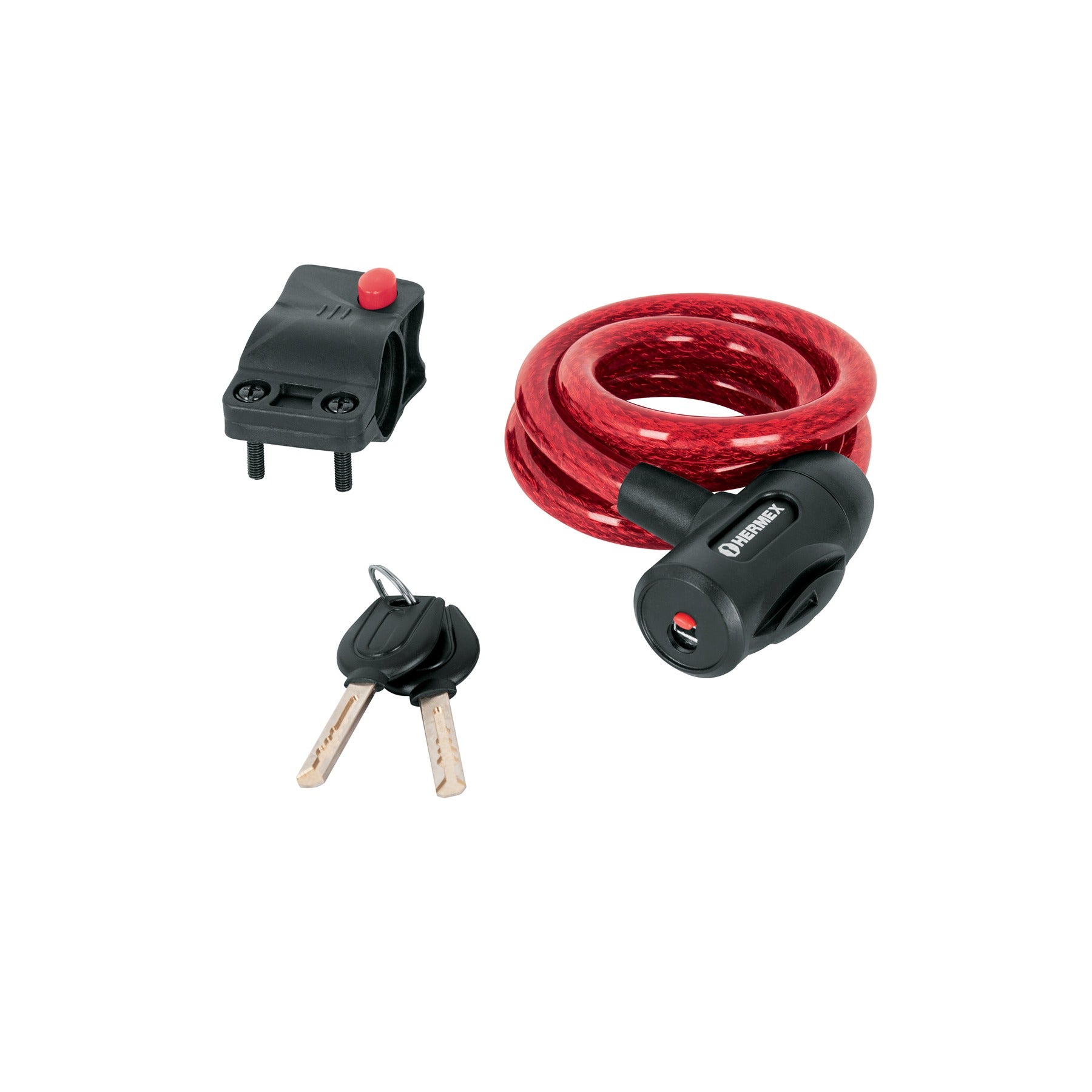 Candado de cable con llave, 12 mm X 1.0 m, HERMEX - 43923