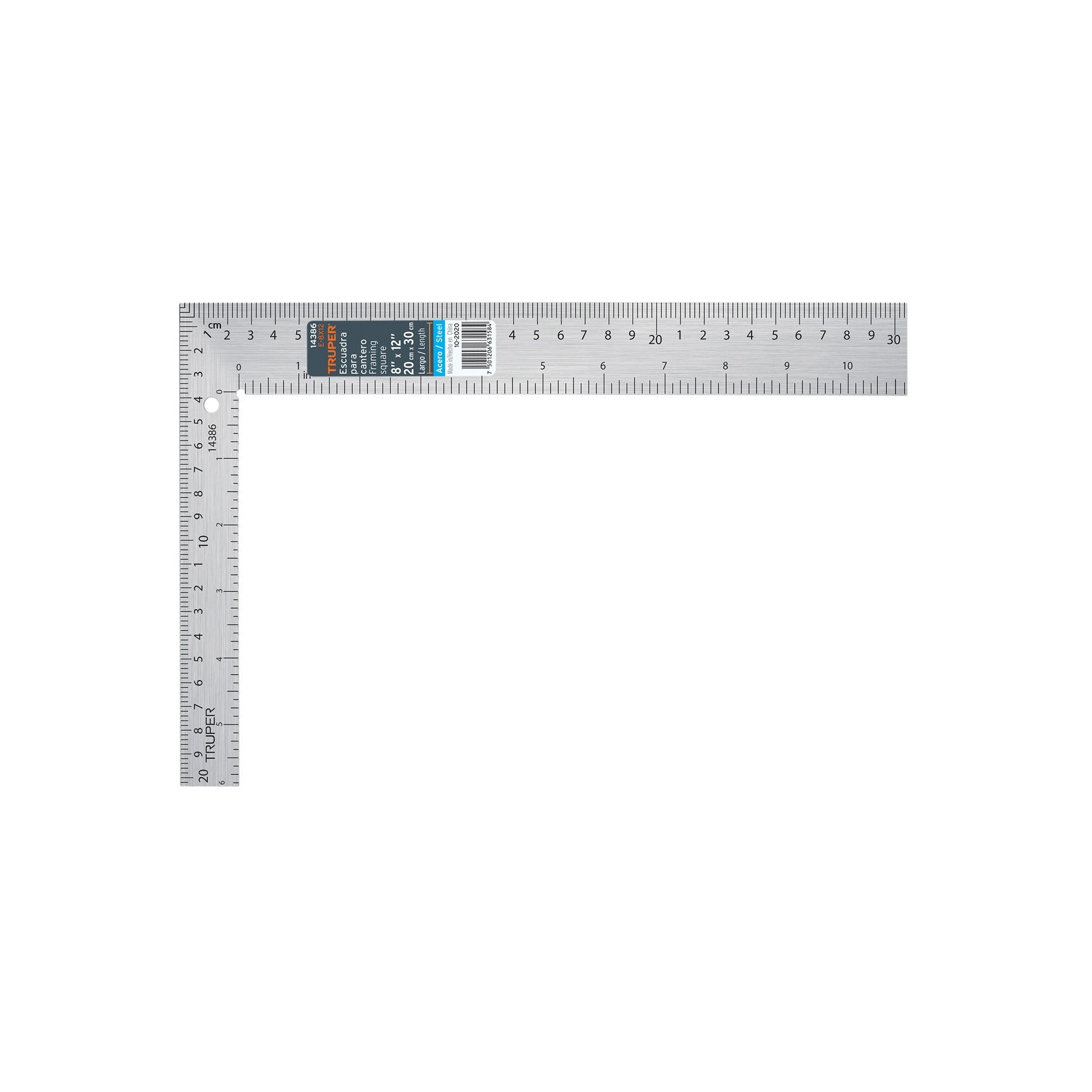 Escuadra 8"x12" de acero para cantero, TRUPER - 14386