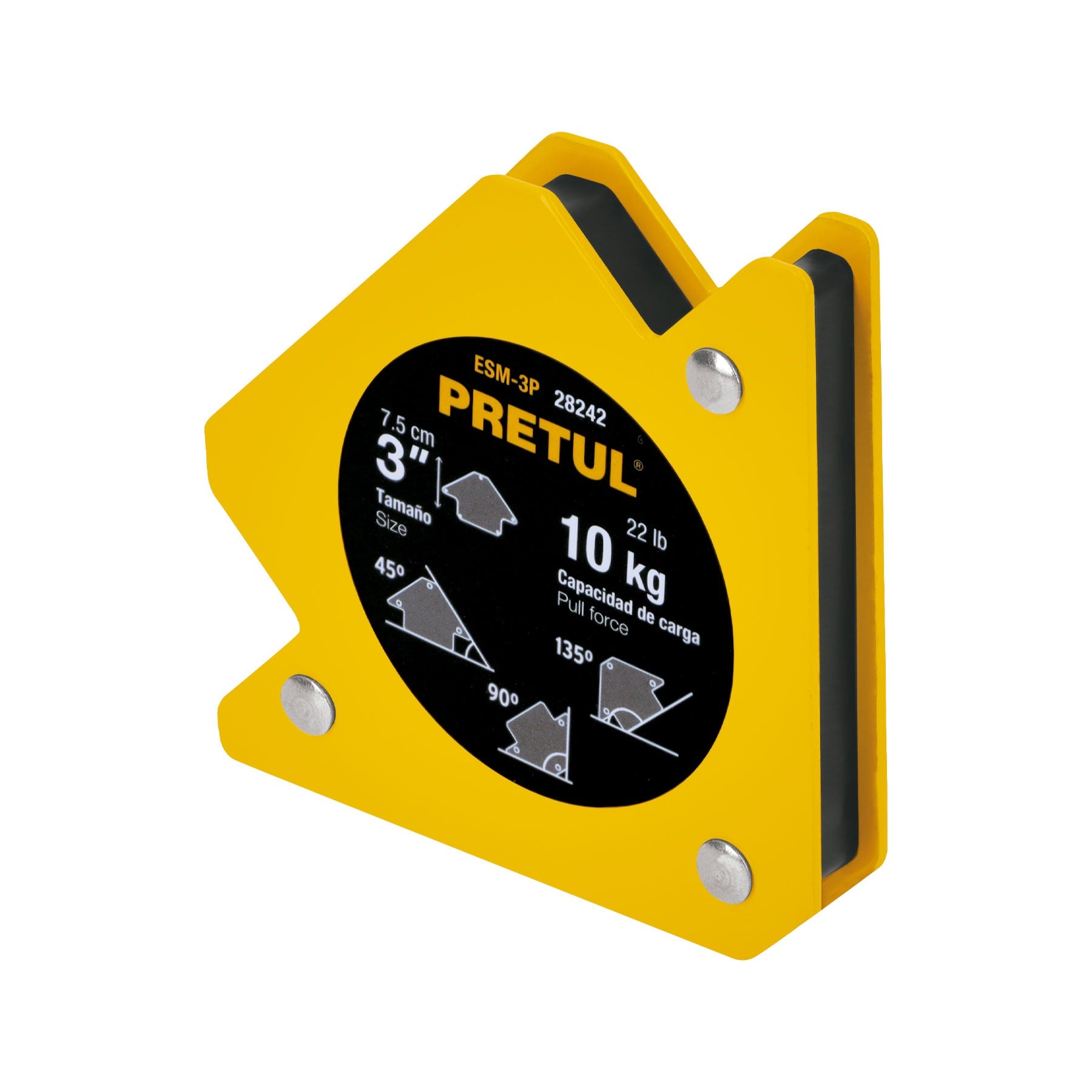 Escuadra magnética para soldar de 3", carga 10 kg, PRETUL 28242