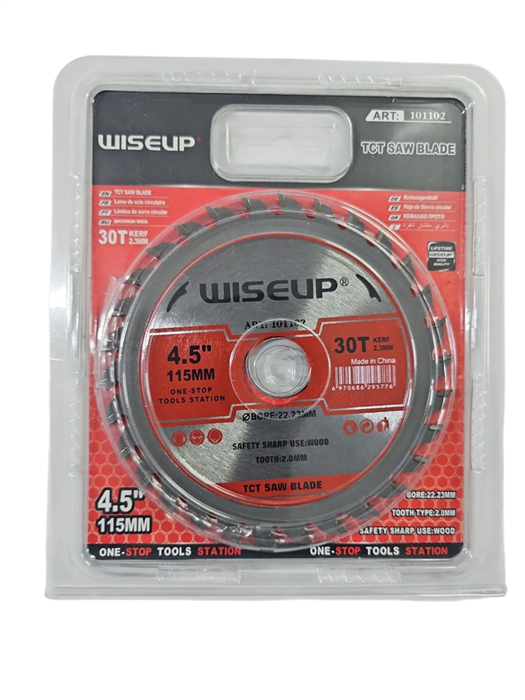 Disco para madera de 4.5" / 115mm x 30D WISEUP 101102