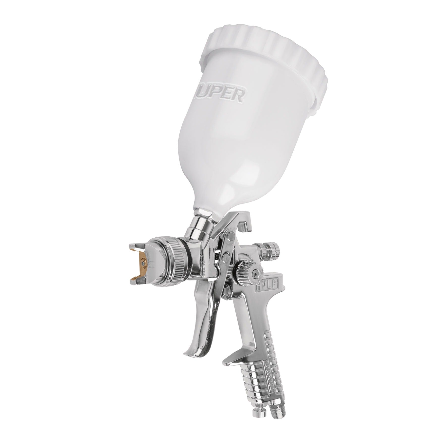 Pistola p/pintar gravedad HVLP vaso plástico, 1.4 mm, TRUPER - 12128