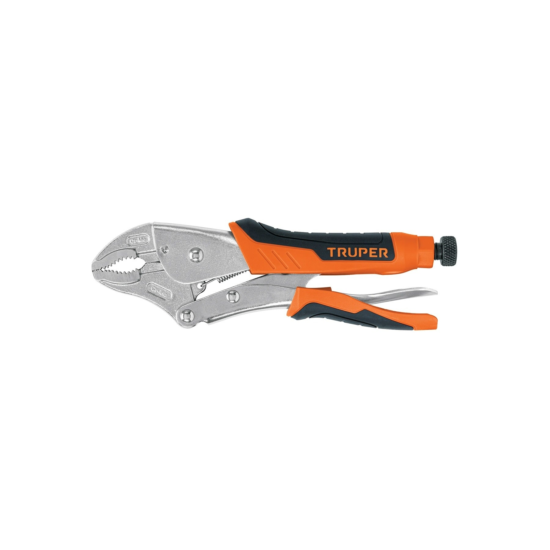Pinza de presión 10" mordaza curva mango de vinil, TRUPER 17436