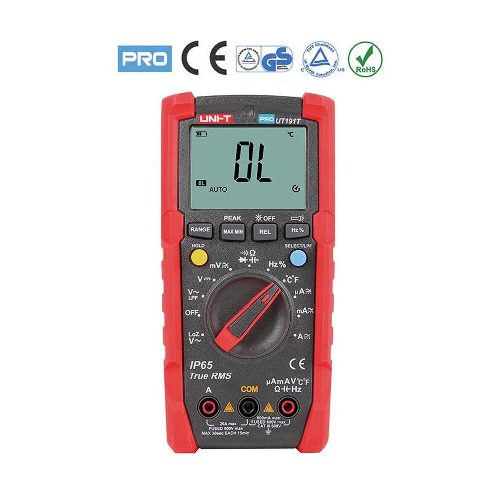 Multímetro Digital True RMS IP65 con Temperatura UNIT UT-191T