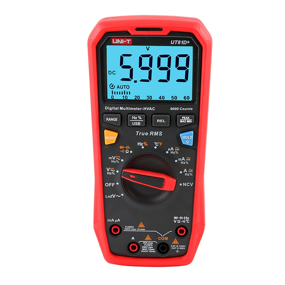 Multimetro Digital Con Temperatura TRUE RMS 1000V/20A UNI-T UT-61D+