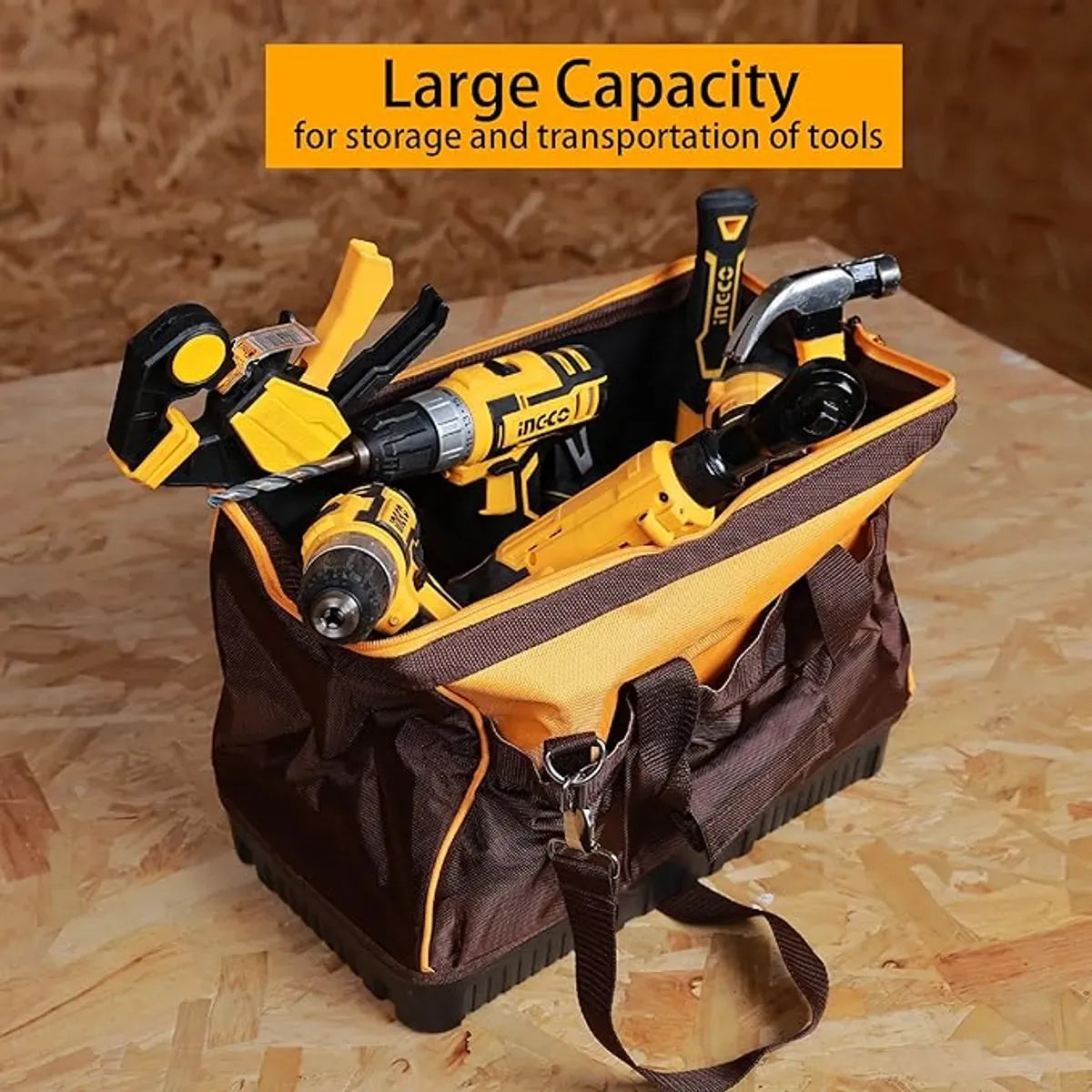 Bolso para Herramientas de 16 pulg, soporta hasta 20kg INGCO - HTBG08