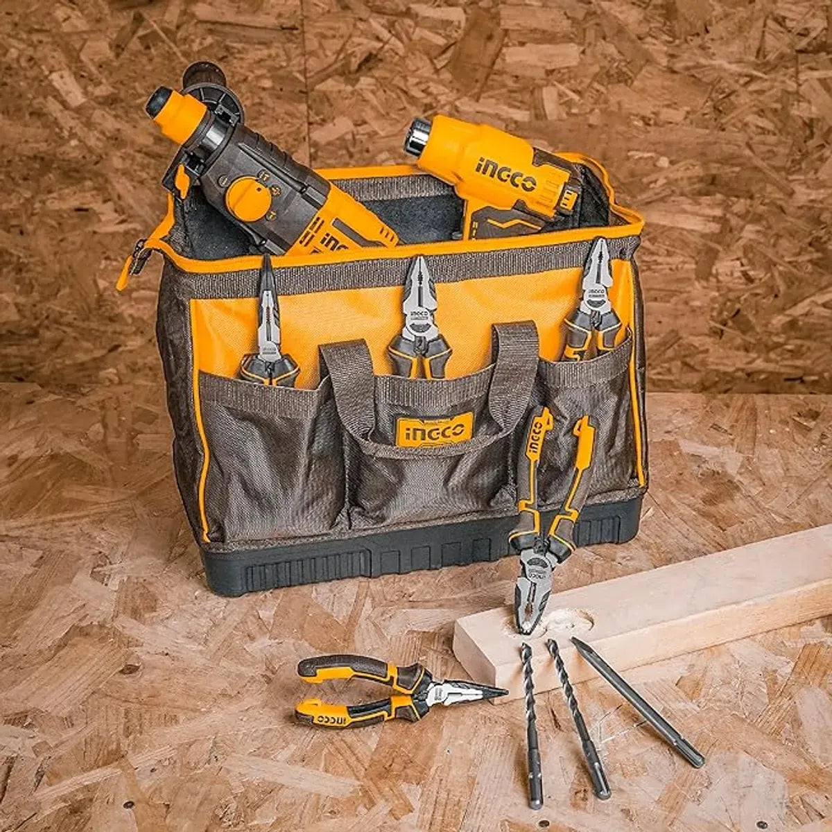 Bolso para Herramientas de 16 pulg, soporta hasta 20kg INGCO - HTBG08