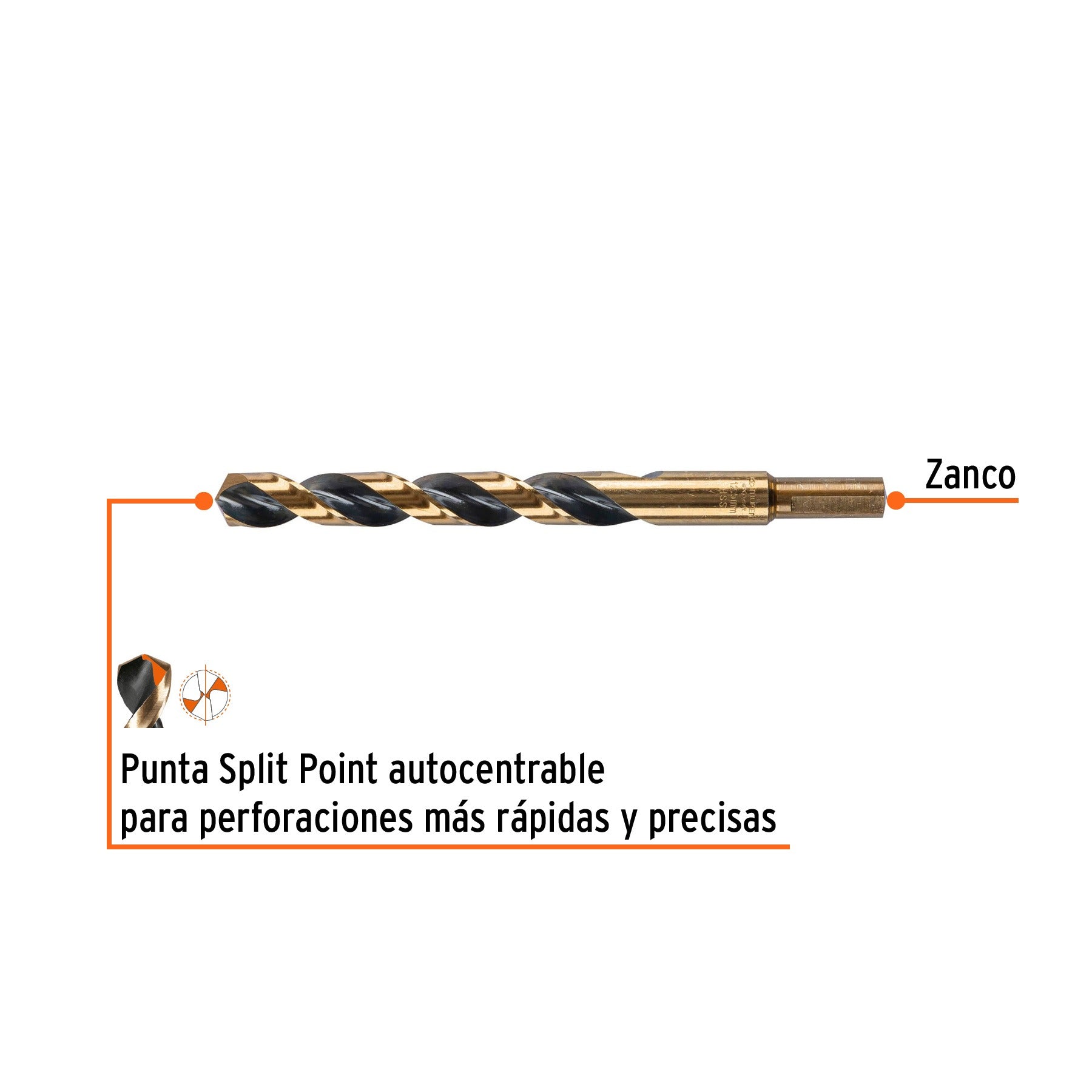 Broca HSS 12.5 mm Trugold para metal, TRUPER 14335