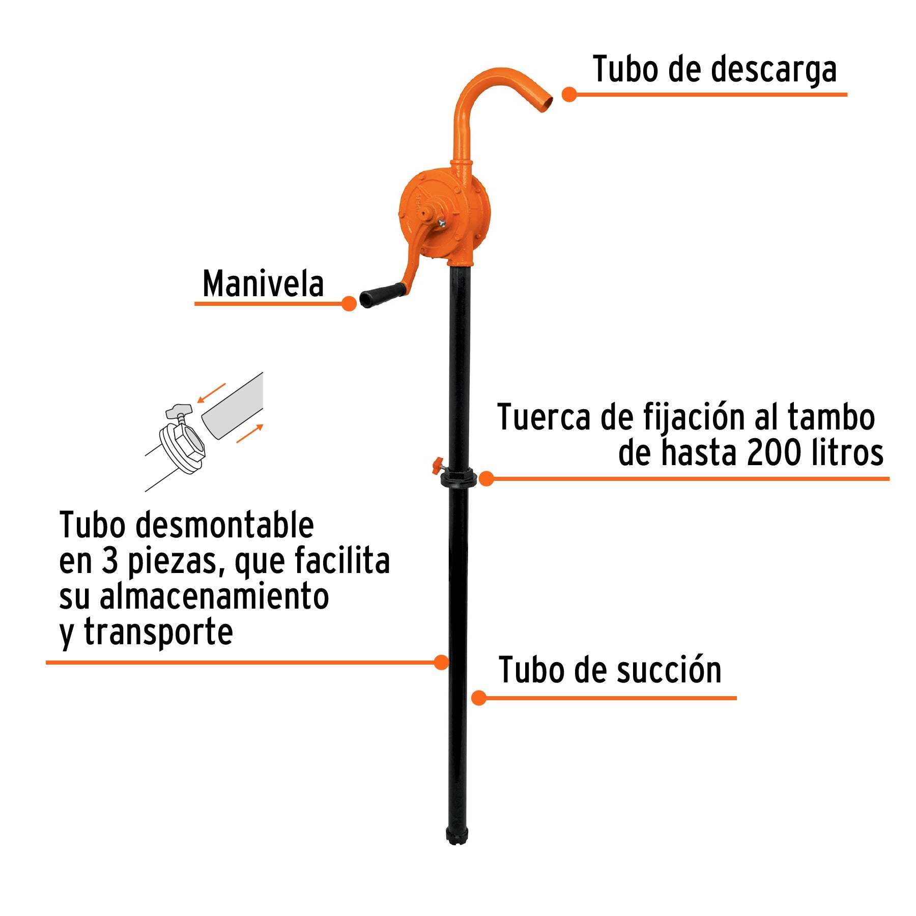 Bomba extractora de aceites con manivela, TRUPER - 10067
