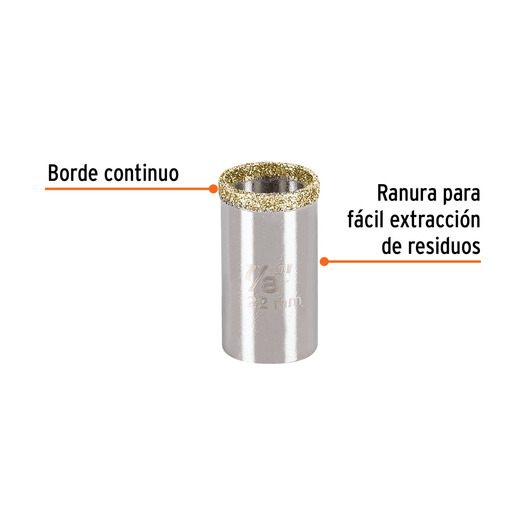 Brocasierra diamante 7/8" borde continuo, TRUPER - 17125