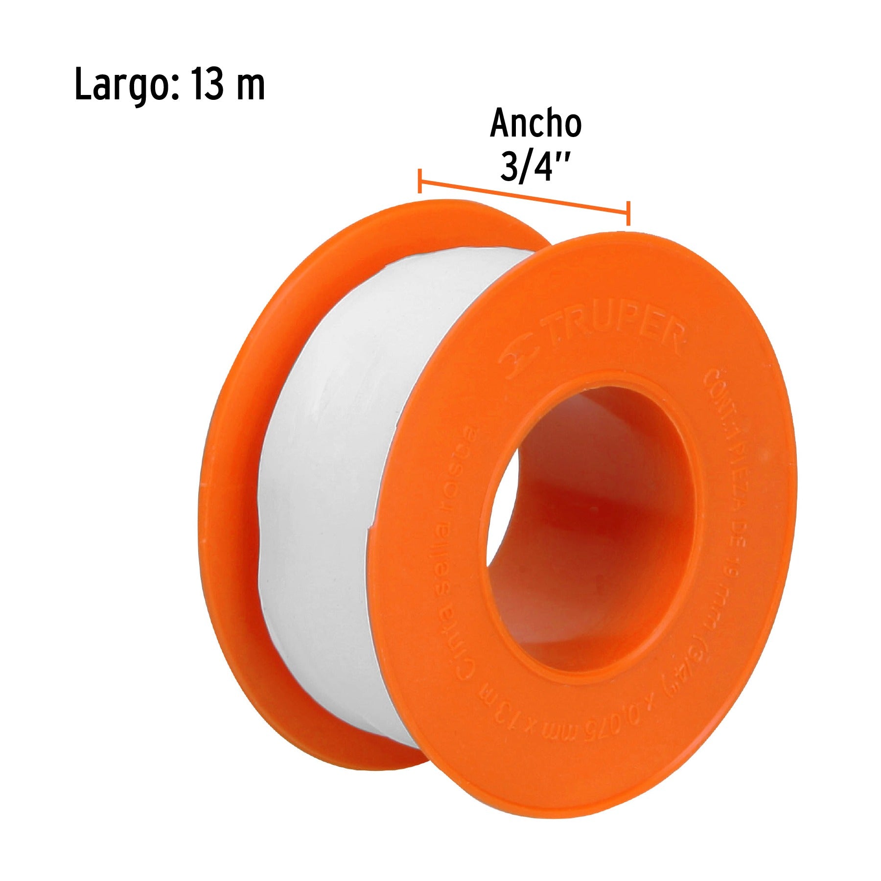 Cinta sella roscas 3/4" x 13m, uso general, TRUPER 12513
