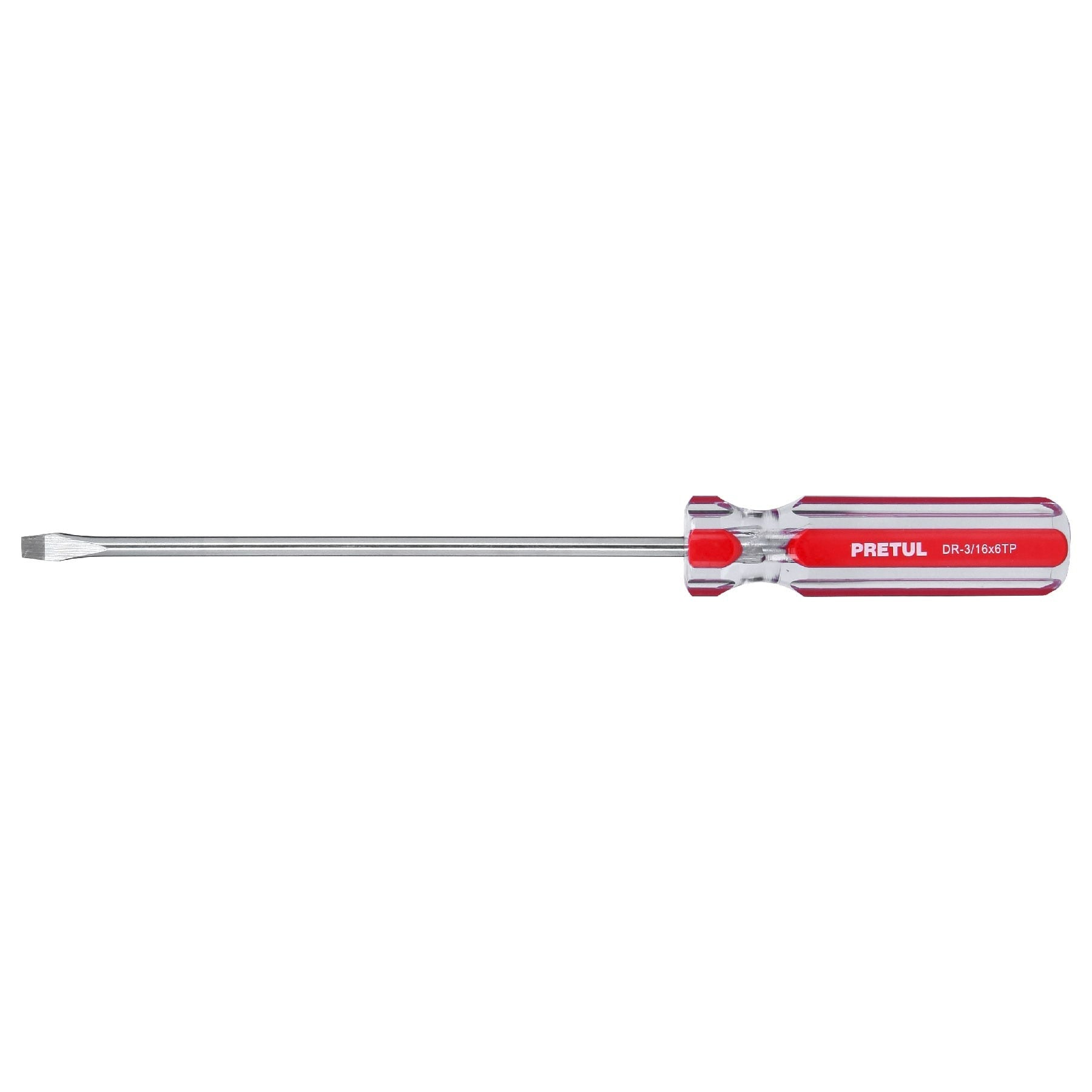 Desarmador plano 3/16 x 6" mango de PVC, PRETUL 21457