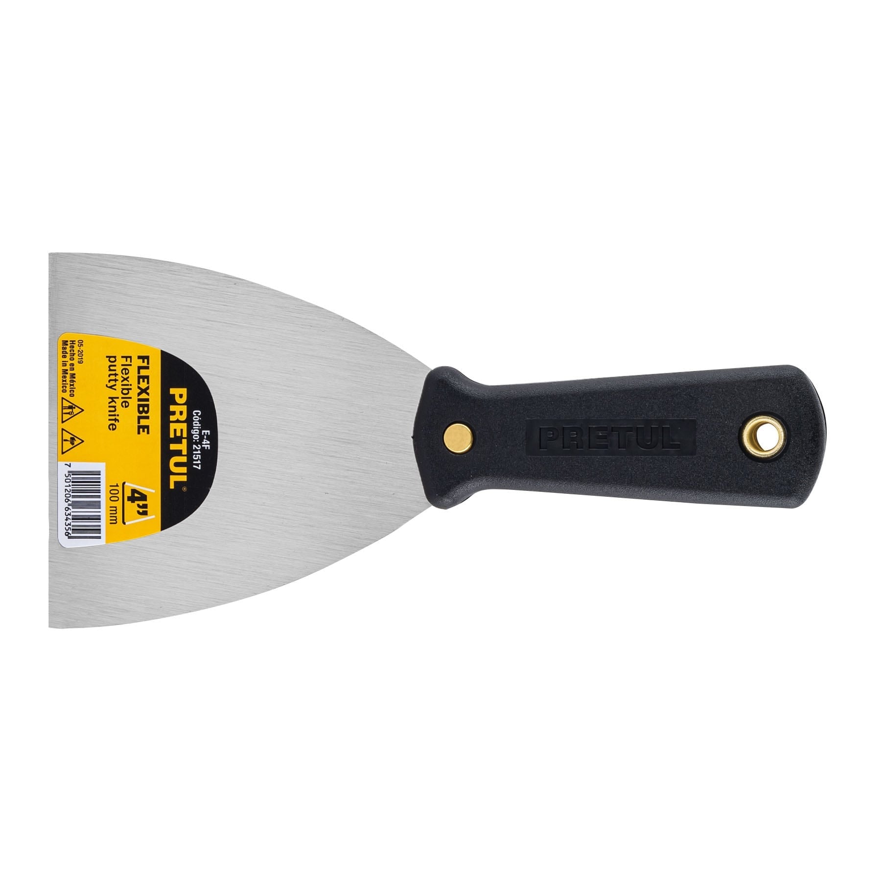 Espátula flexible 4" con mango de plástico, PRETUL 21517