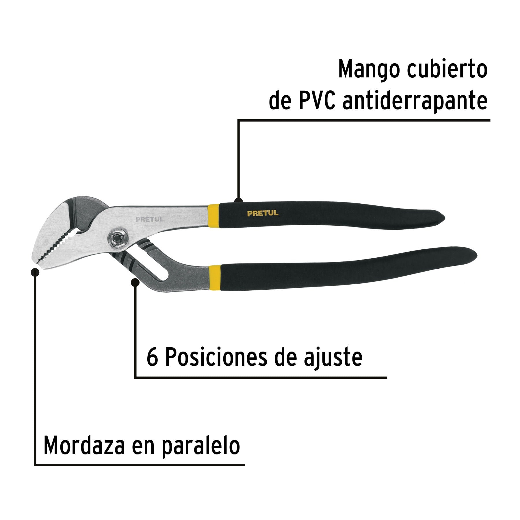 Pinza de extensión 12" mango de PVC, PRETUL 28163