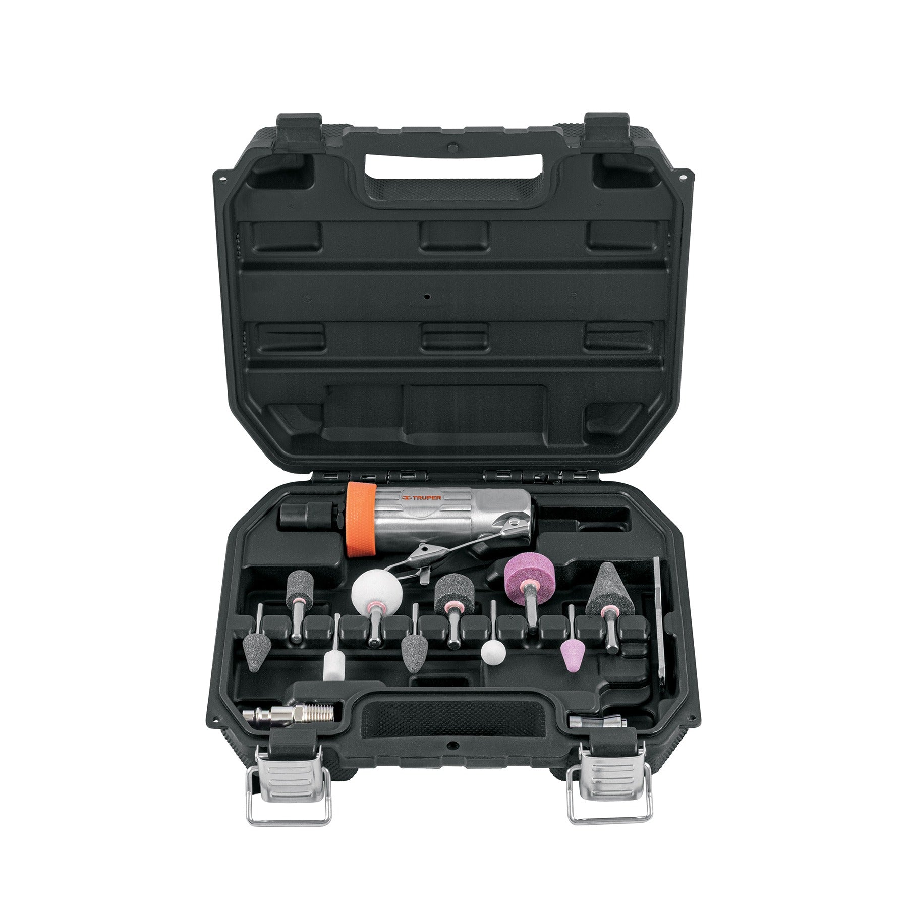 Kit de mini esmeriladora 1/4" con estuche plástico, TRUPER 16887