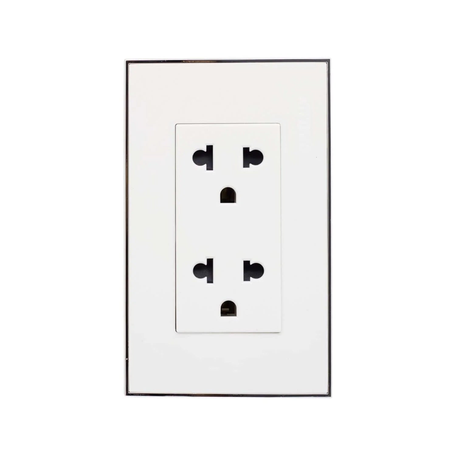 Tomacorriente Doble Universal 2 Polos con Línea Tierra OP-1216 OPALUX