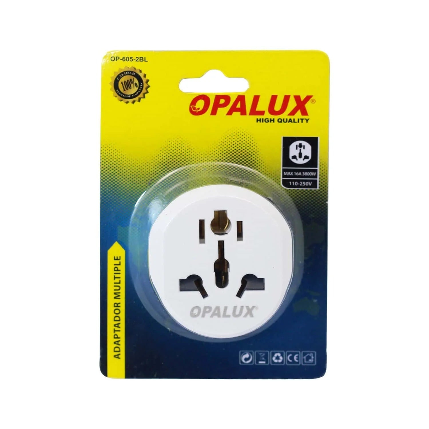 Adaptador Enchufe Schuko OP-605-2BL OPALUX