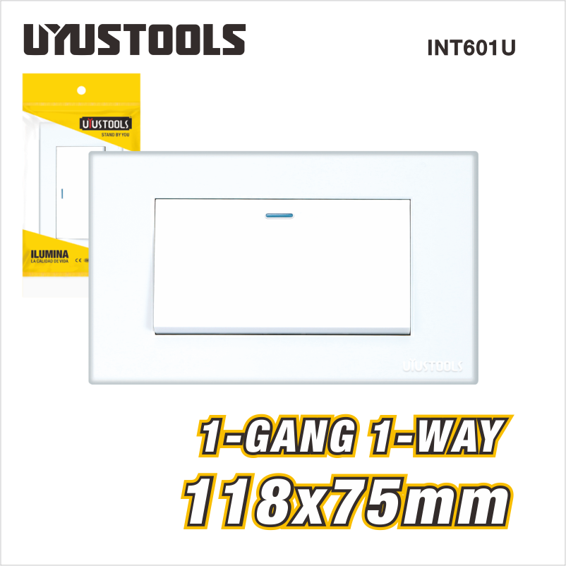 Interruptor empotrable simple Blanco Uyustool INT601U