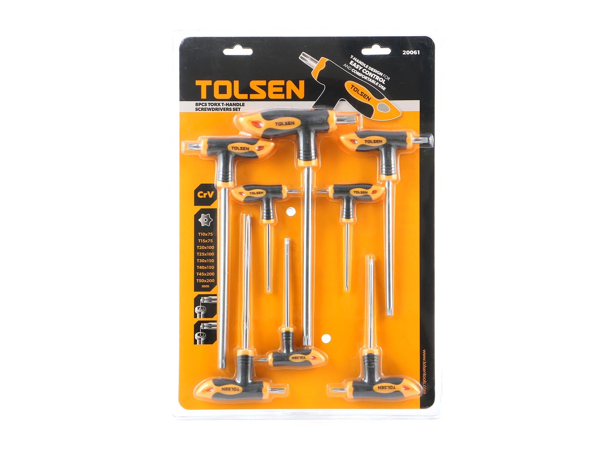 Juego de Destornillador en T Con mango TORX 8 PCS Tolsen - 20061