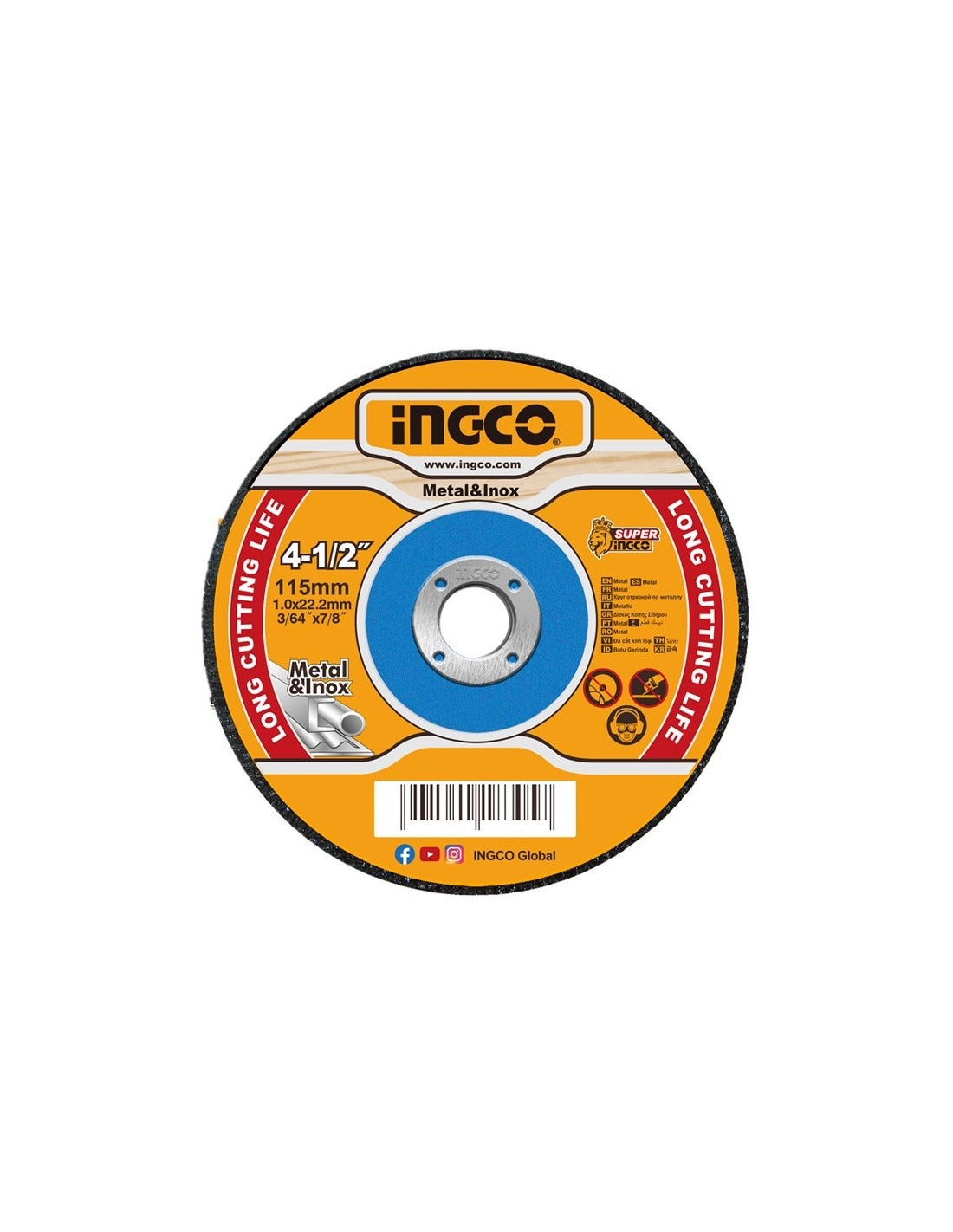 Disco de corte Bimetal 4 1/2x1mmx7/8 MCD10115100-1