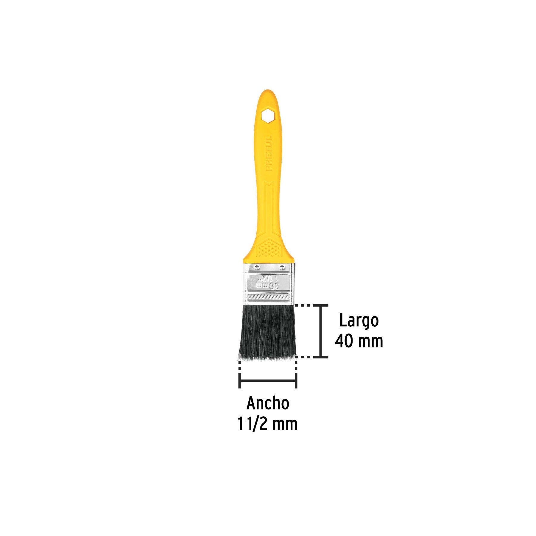 Brocha uso general de 1-1/2" con mango de plástico, PRETUL 21525