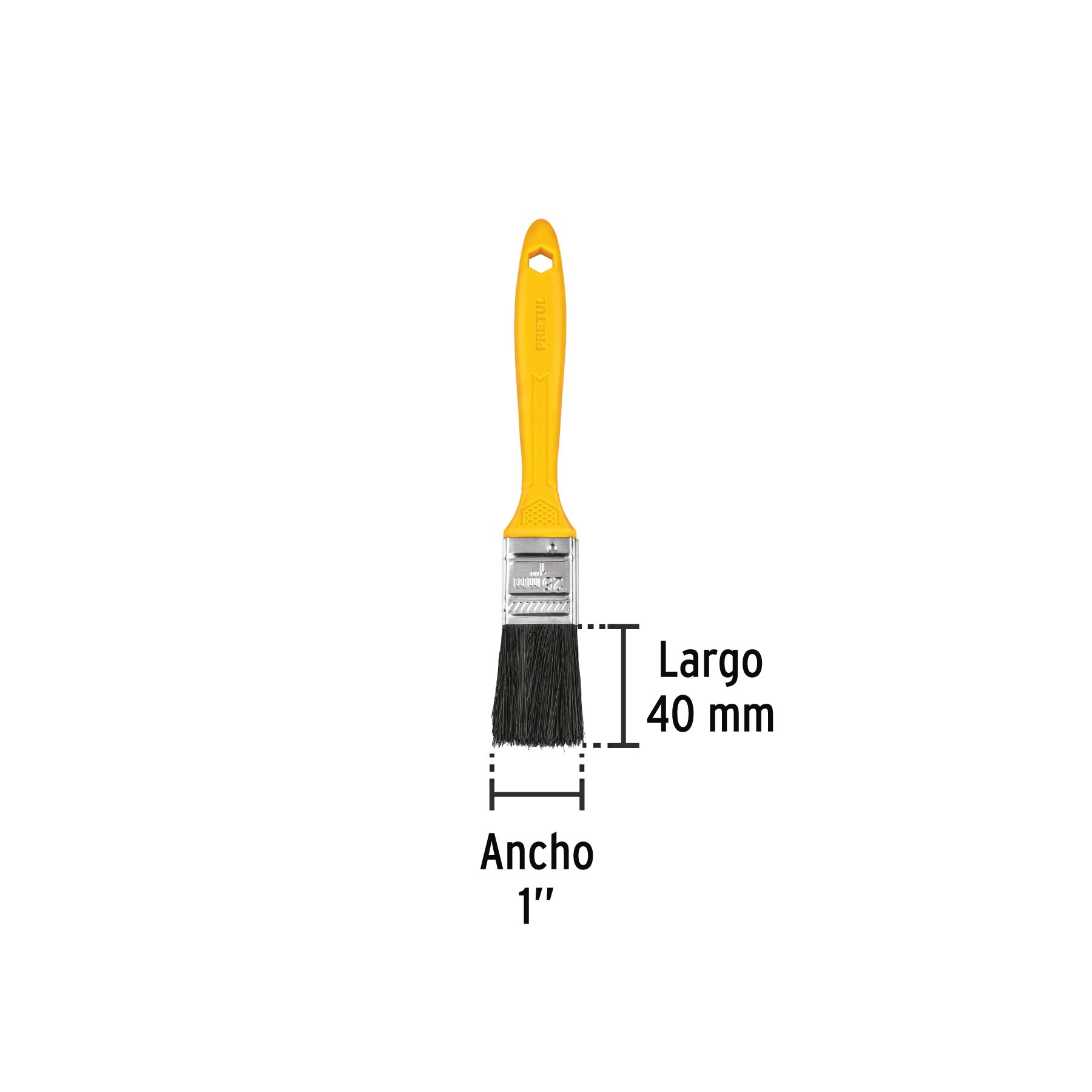 Brocha uso general de 1" con mango de plástico, PRETUL 21524