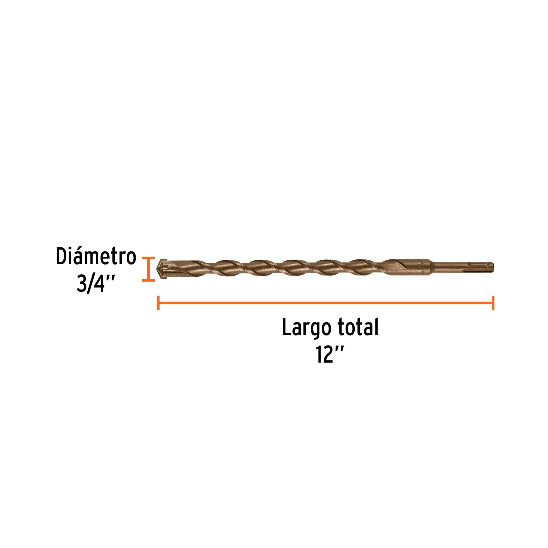 Broca SDS Plus 3/4 x 12", Truper - 11287