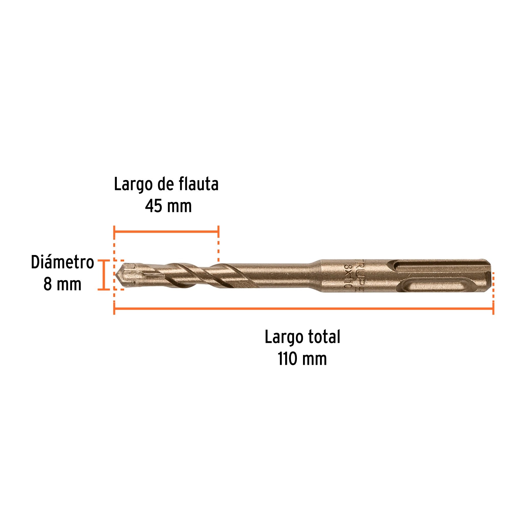 Broca SDS Plus 8 x 110 mm, TRUPER 101192