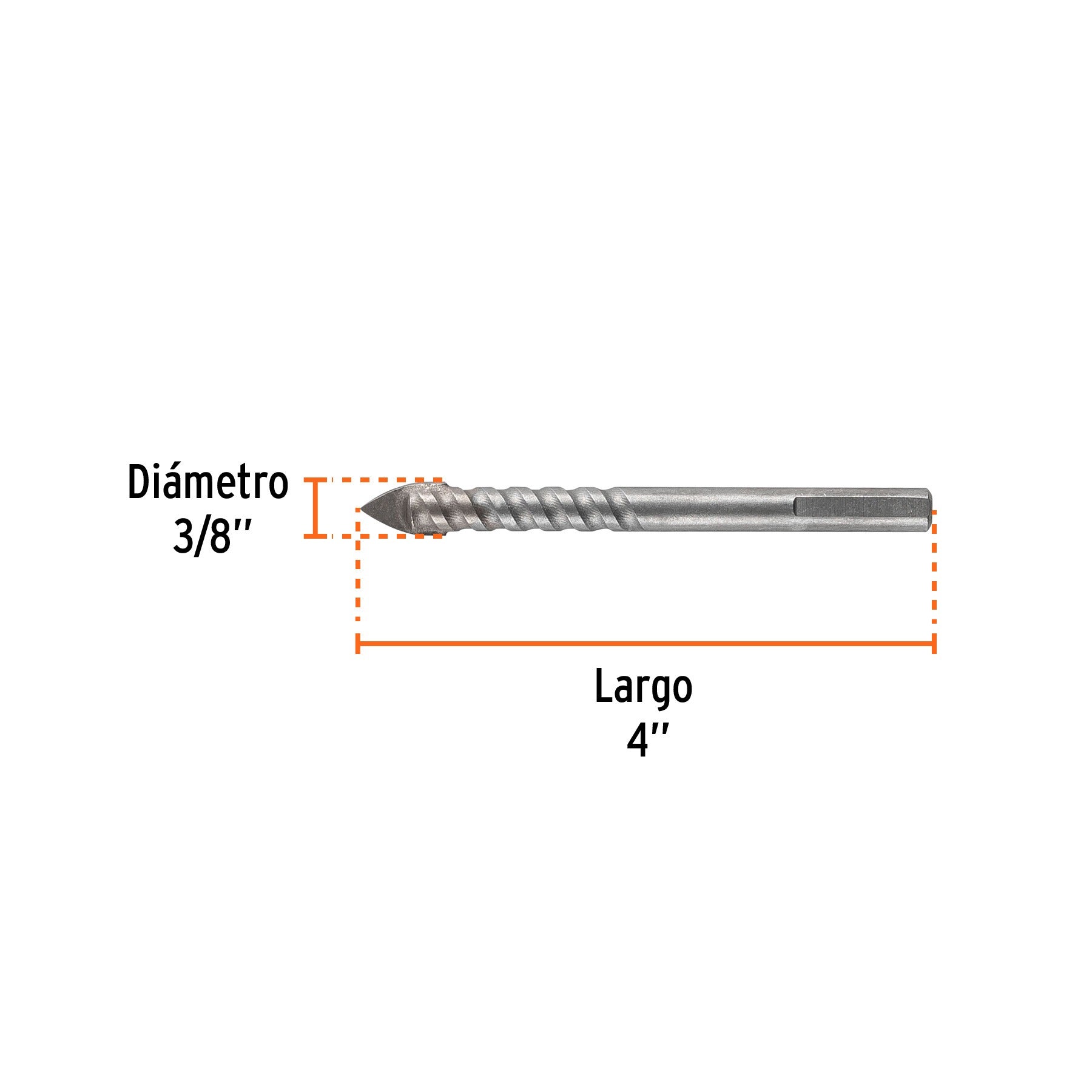 Broca para vidrio y azulejo 3/8", TRUPER 101829