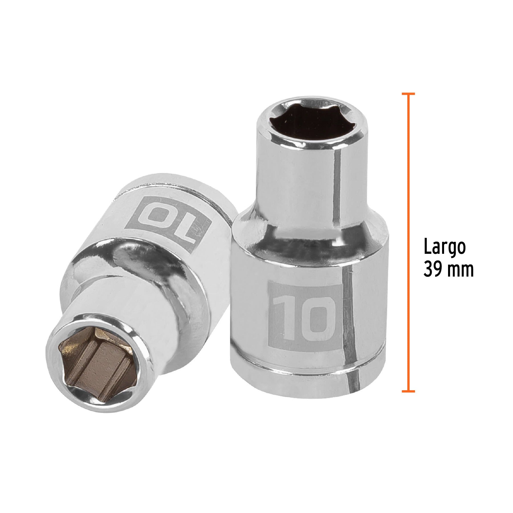 Dado de 10 mm, 6 puntas, cuadro 1/2", TRUPER 13260
