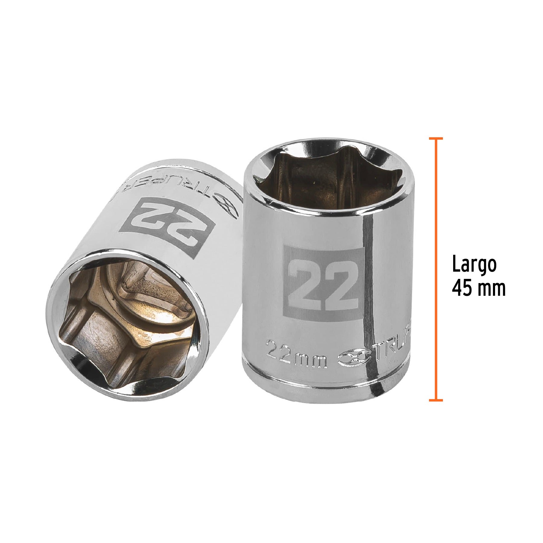 Dado de 22 mm, 6 puntas, cuadro 1/2", TRUPER - 13272