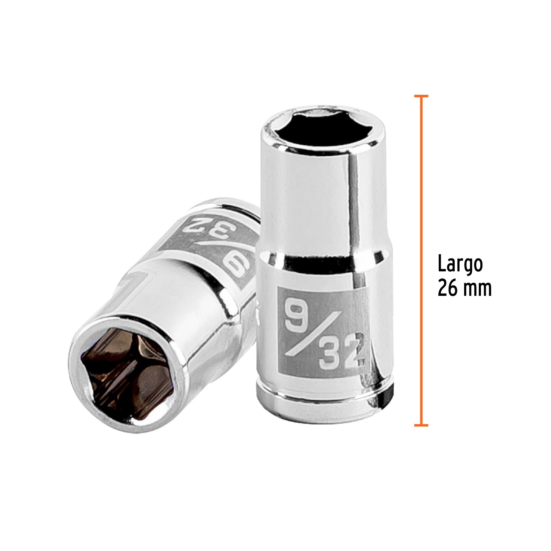 Dado de 9/32", 6 puntas, cuadro 1/4", TRUPER 13157