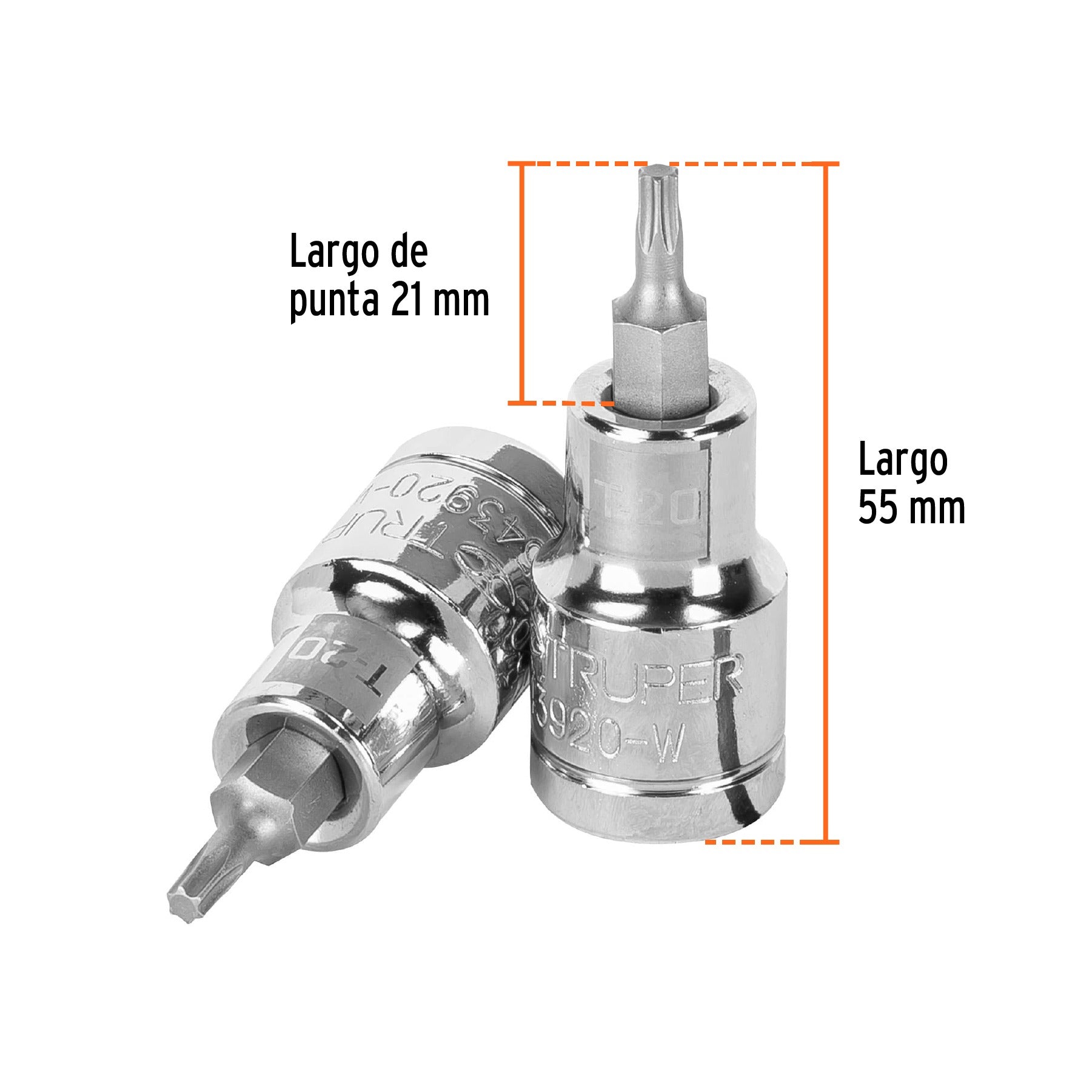 Dado punta torx T-20, cuadro 1/2", TRUPER - 13434