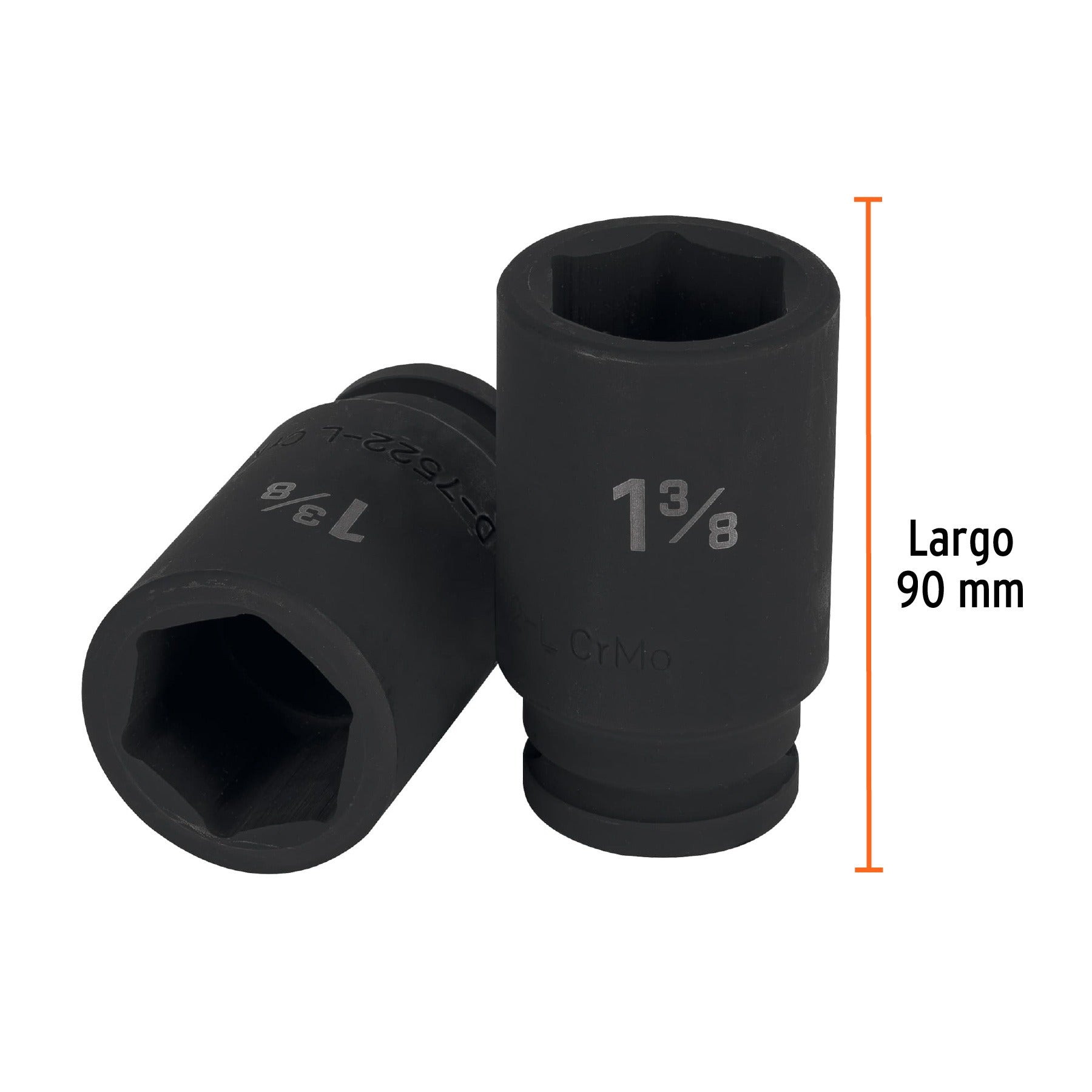 Dado largo de impacto de 1-3/8", 6 puntas, cuadro 3/4" TRUPER 12440