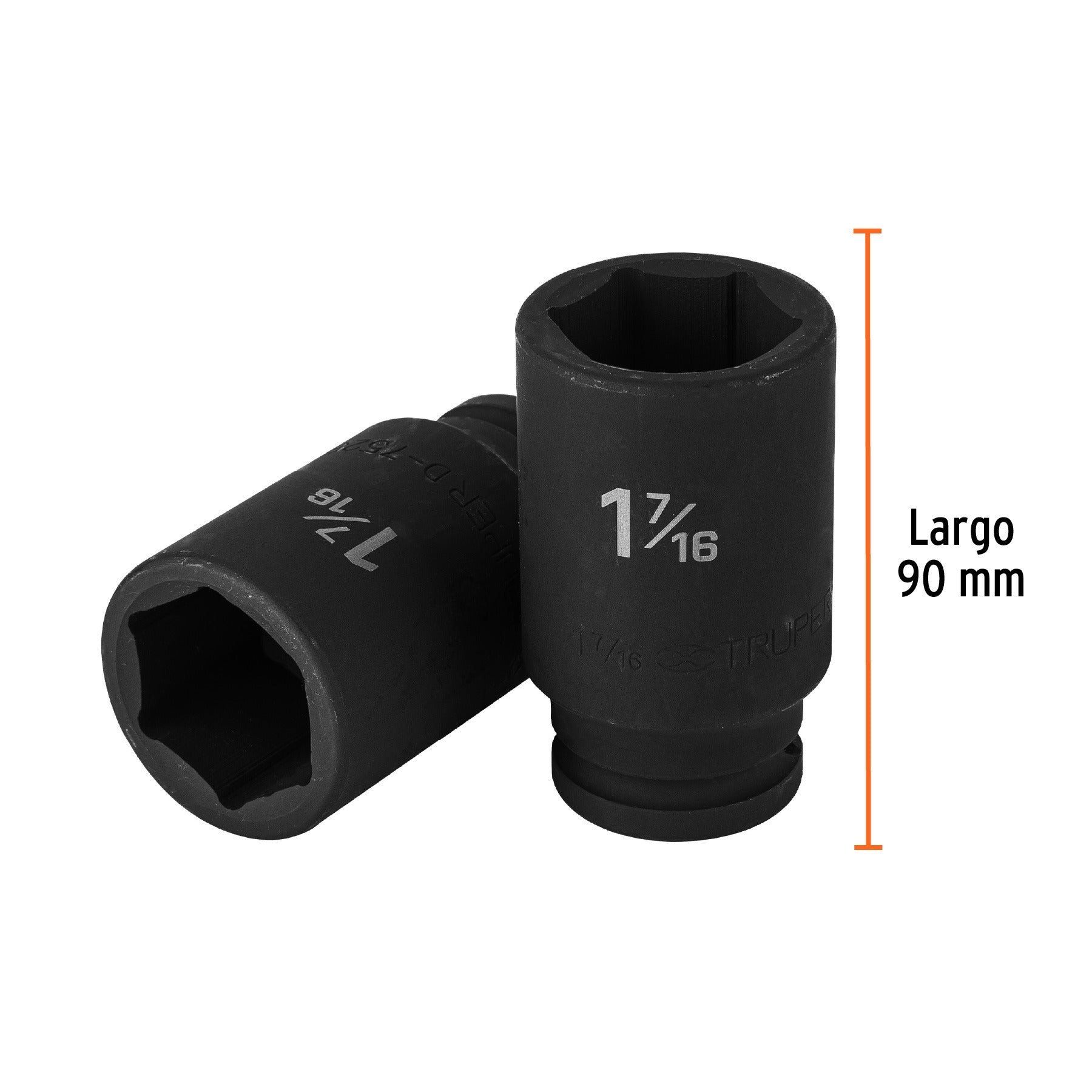 Dado largo de impacto de 1-7/16", 6 puntas, cuadro 3/4" 12441