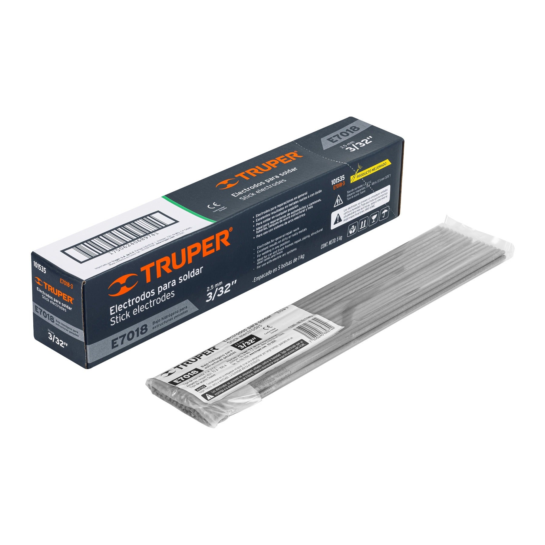 Bolsa con 1 kg de electrodos 7018 de 3/32", TRUPER - 101535