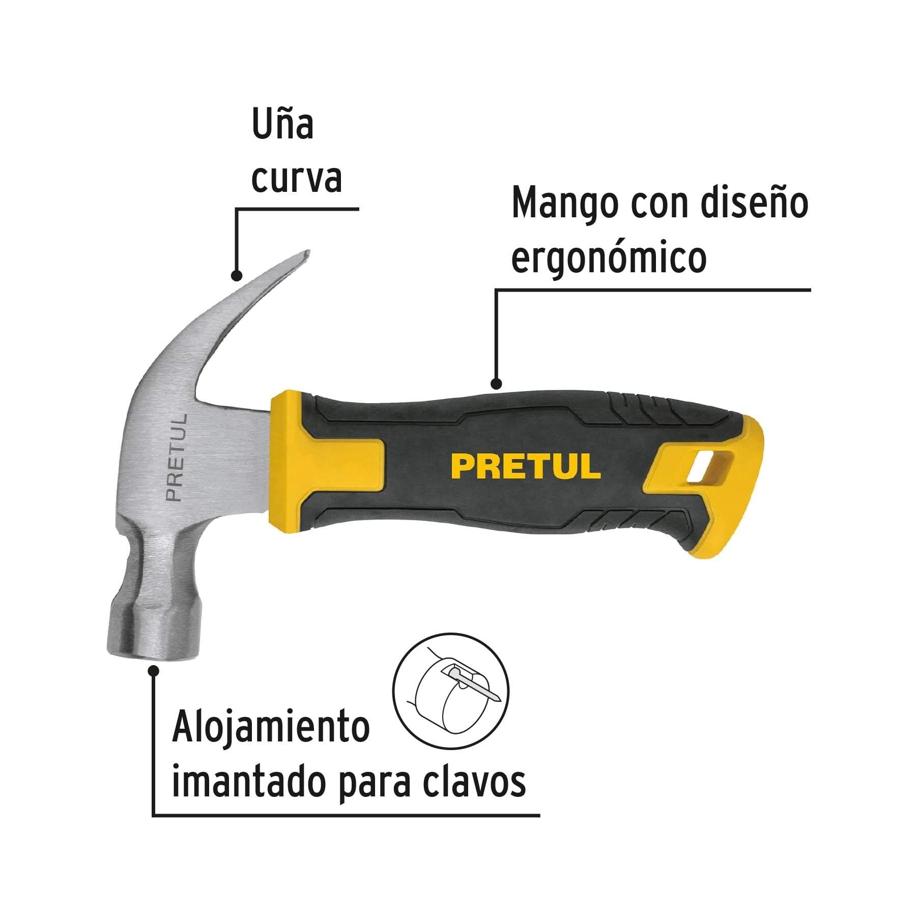 Martillo 10 oz, mango comfort grip, Pretul 22291