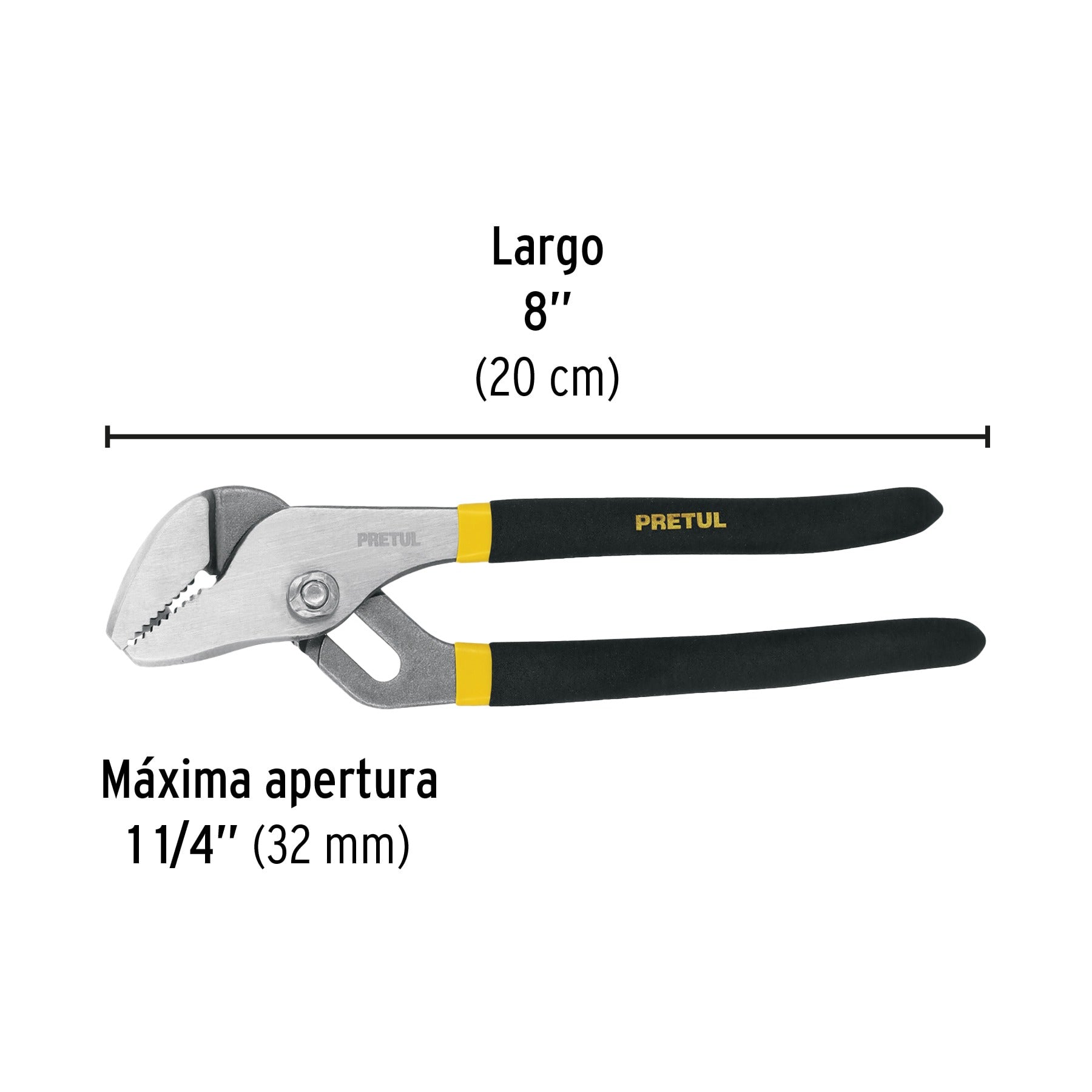 Pinza de extensión 8" mango de PVC, PRETUL - 28161