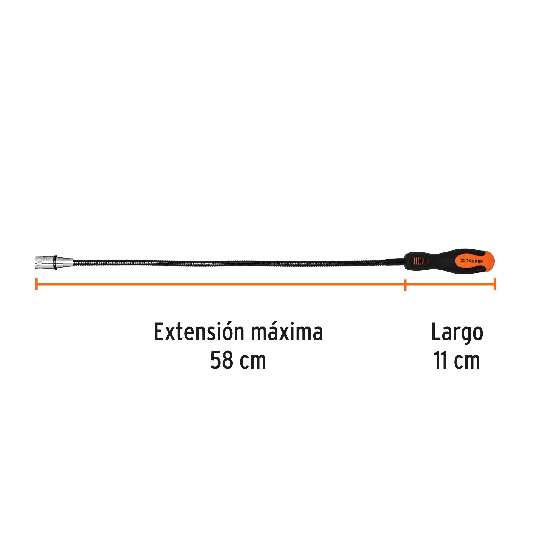 Imán flexible de acero con LED, 3 kg, TRUPER - 15326