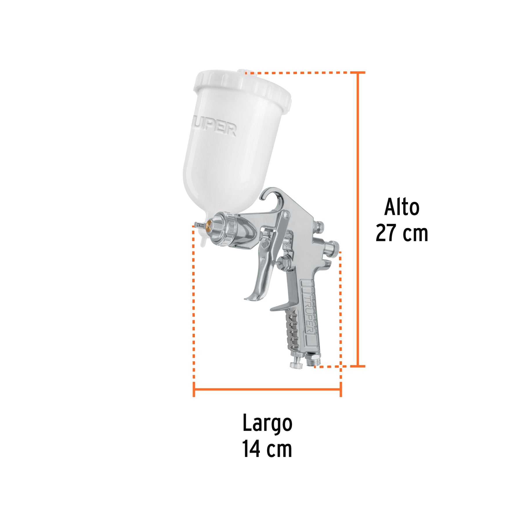 Pistola para pintar LVMP vaso plástico, 1.7 mm, TRUPER - 101856