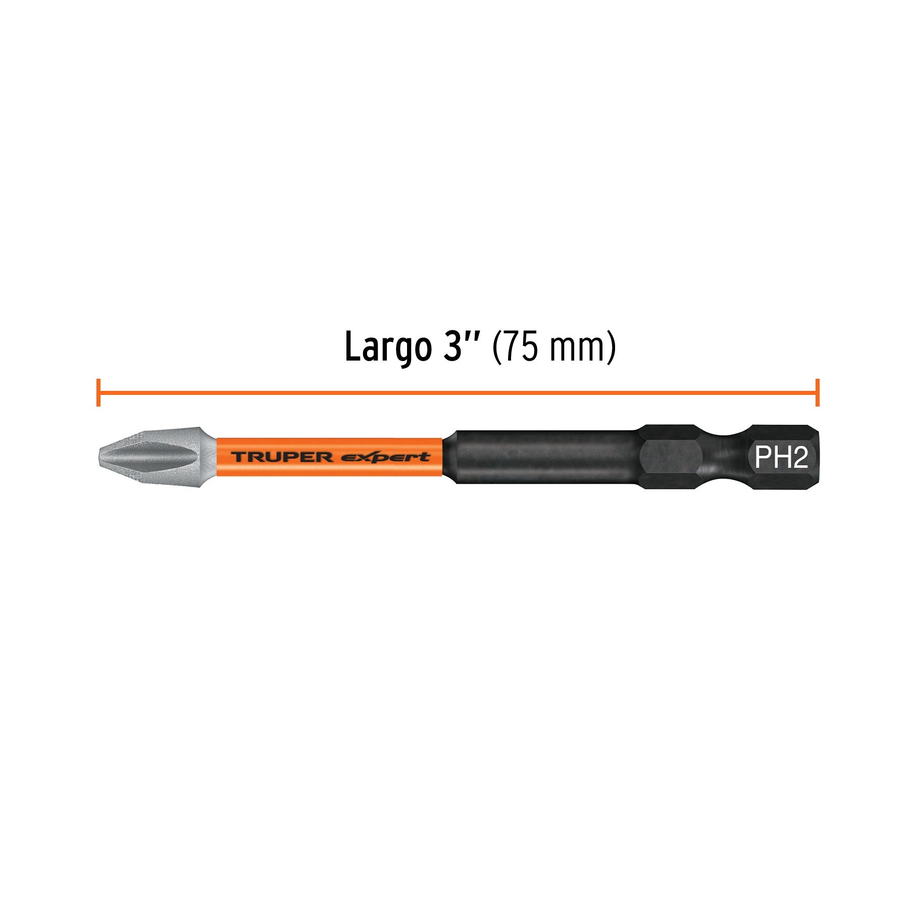 Estuche con 5 puntas de cruz PH2 de impacto largo 3", TRUPER - 100821