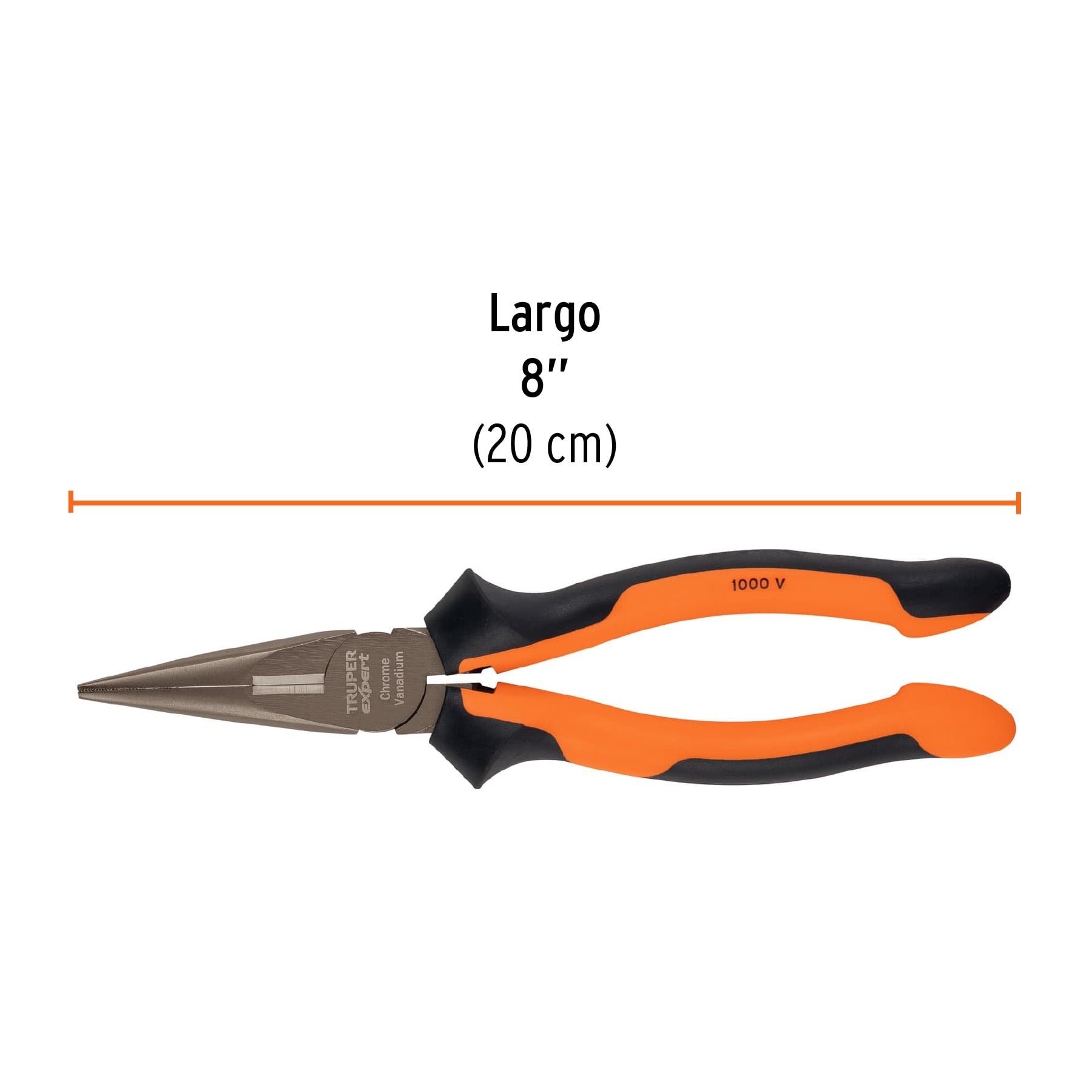 Alicate Pinza punta y corte 8" mango Comfort Grip, TRUPER  - 17336