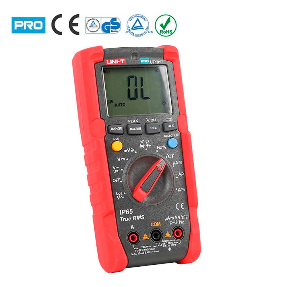Multímetro Digital True RMS IP65 con Temperatura UNIT UT-191T