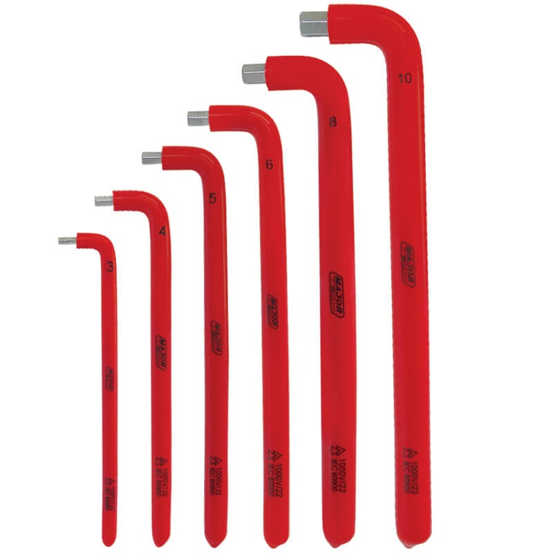 Juego de Llaves en L Hexagonales aislada por inmersion 6pcs 3/4/5/6/8/10mm V82006