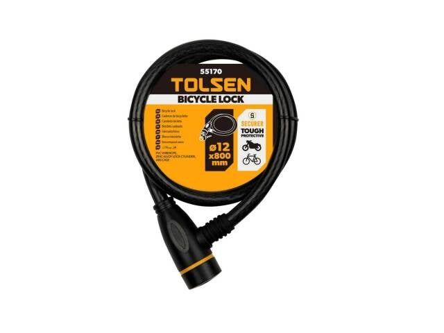 Candado de Bicicleta y Moto 12 x 800mm TOLSEN 55170
