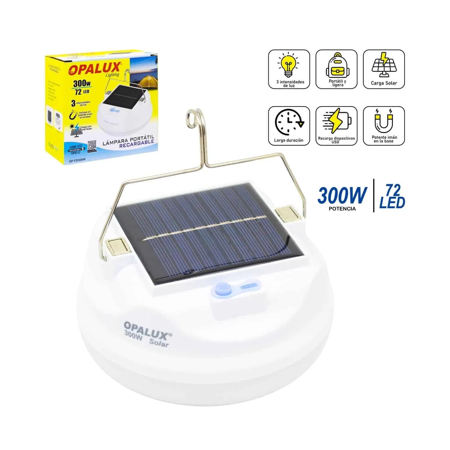 Lámpara Portátil Recargable LED 300W OP-FD300W OPALUX